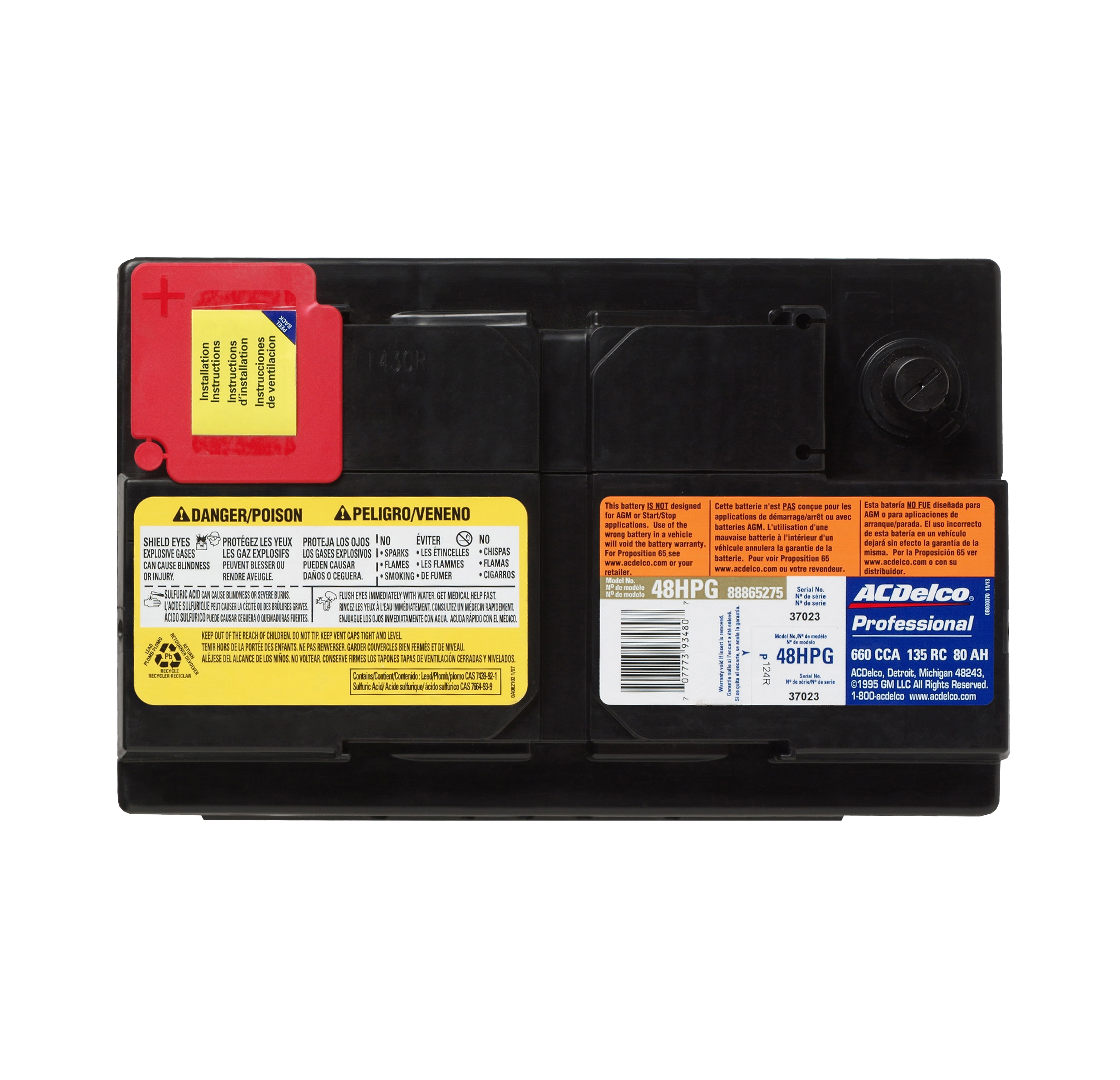 ACDELCO PROFESSIONAL 88865275 BATTERY, 48HPG | Pro Auto ... ACDELCO PROFESSIONAL 88865275 BATTERY, 48HPG | Pro Auto ...
