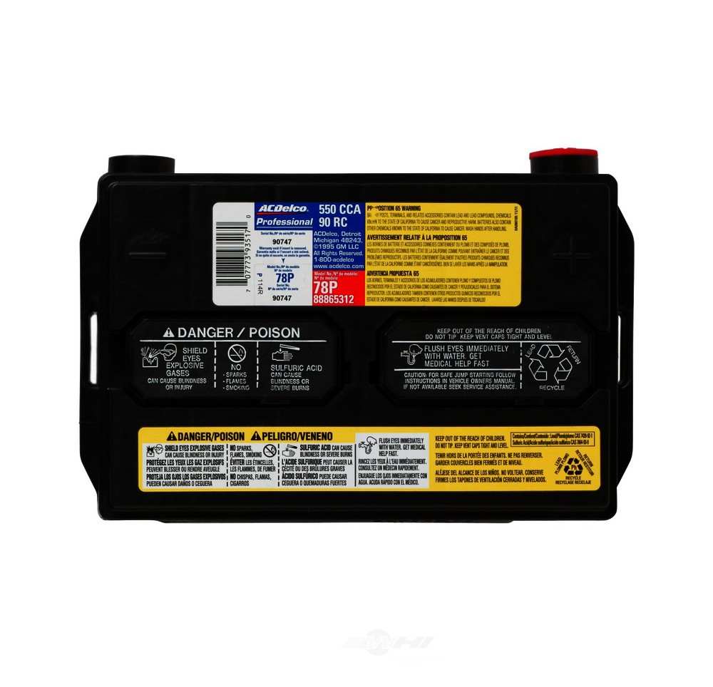 Ac Delco Battery Warranty >> ACDELCO PROFESSIONAL 88865312 BATTERY ASM 78P | Pro Auto Parts World Ac Delco Battery Warranty >> ACDELCO PROFESSIONAL 88865312 BATTERY ASM 78P | Pro Auto Parts World