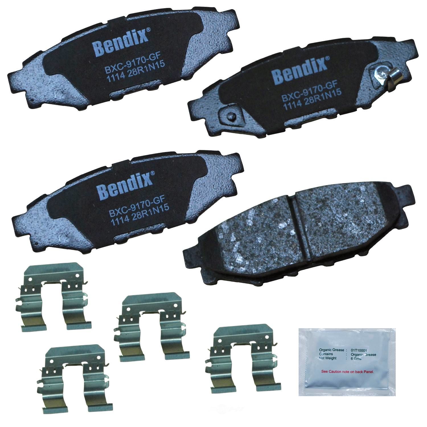 Disc Brake Pad Set-Premium Copper Free Ceramic BPR Disc Brake Pad Rear Bendix
