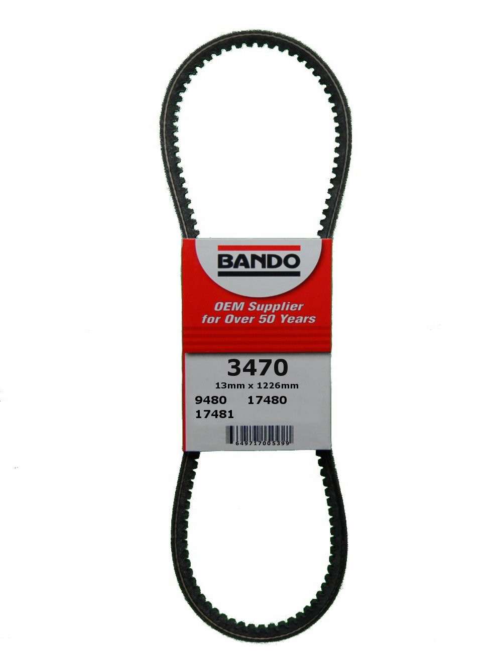 BANDO - RPF Precision Engineered Raw Edge Cogged V-Belt - Part Number 3470  - Fulfillment By Sophio  fbssophiocom