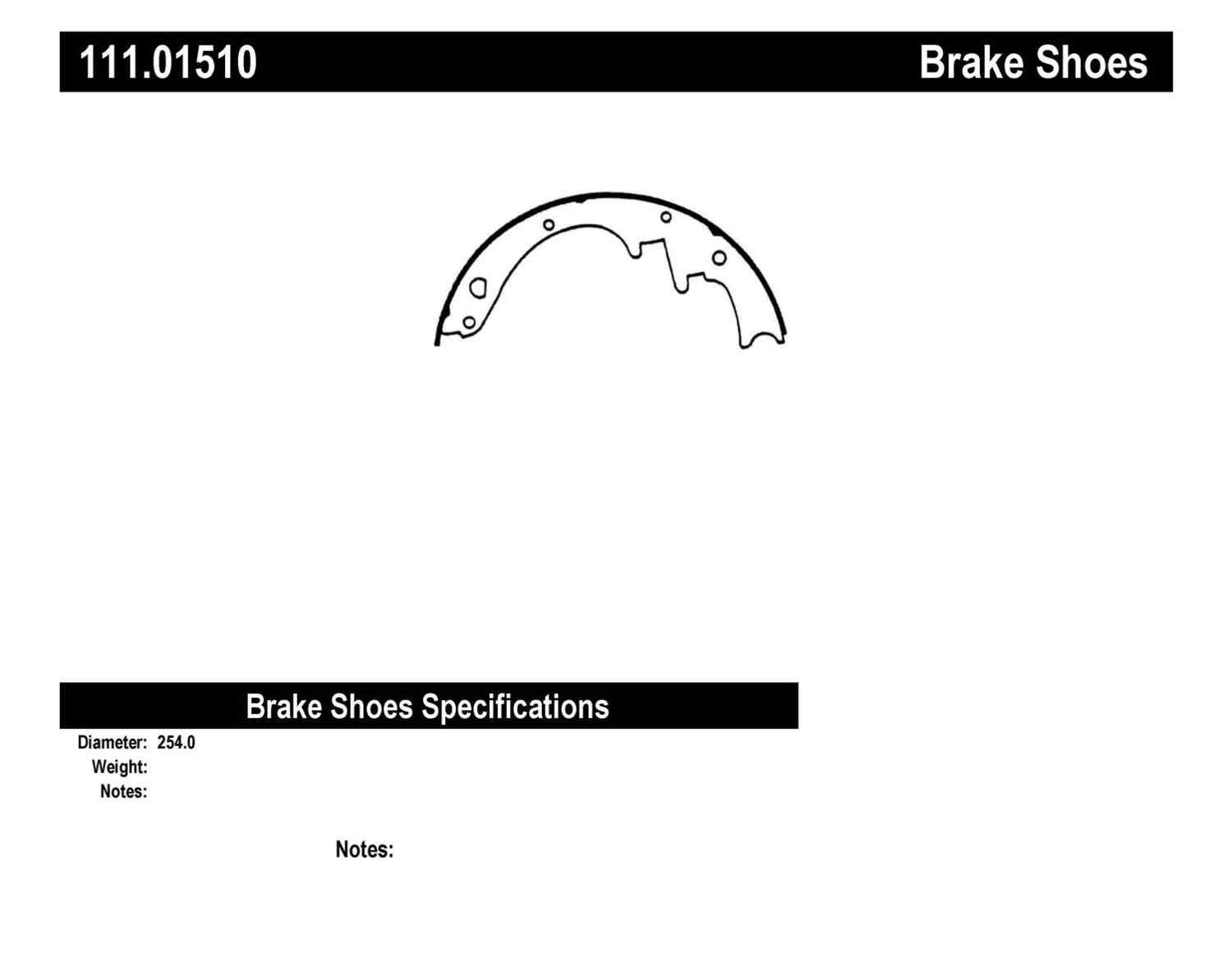 CENTRIC PARTS - Centric Premium Brake Shoes - CEC 111.01510