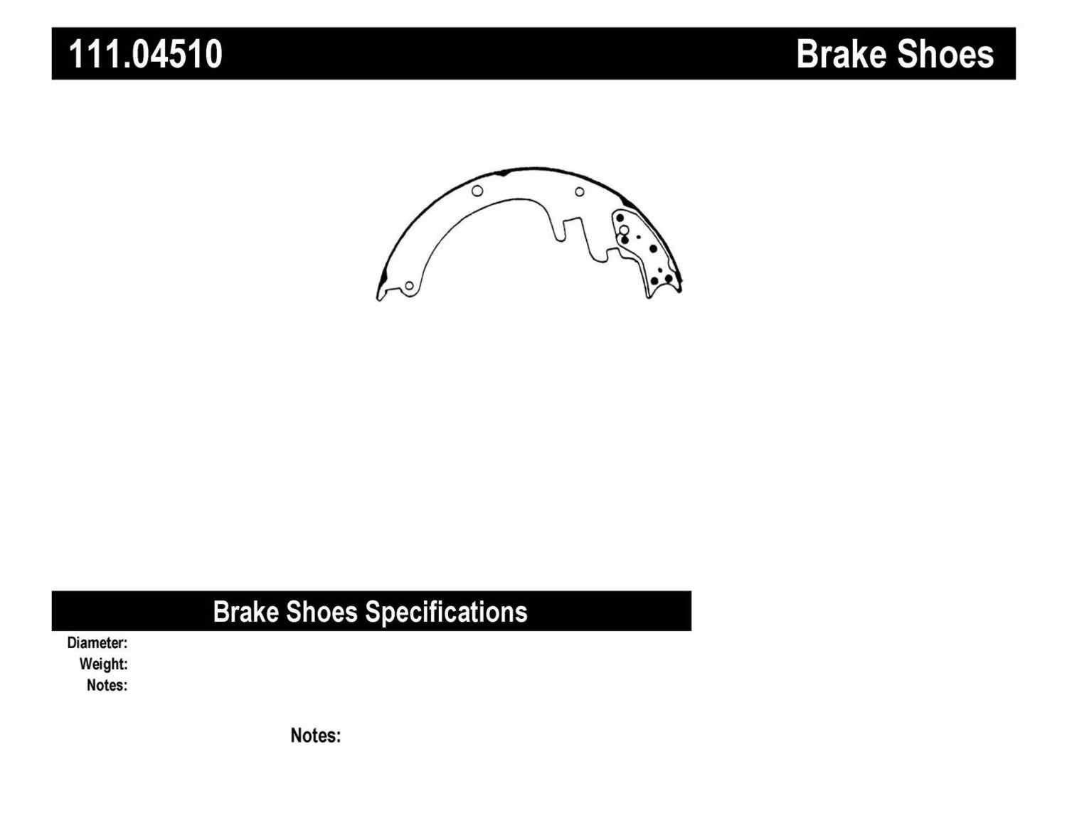 CENTRIC PARTS - Centric Premium Brake Shoes - CEC 111.04510