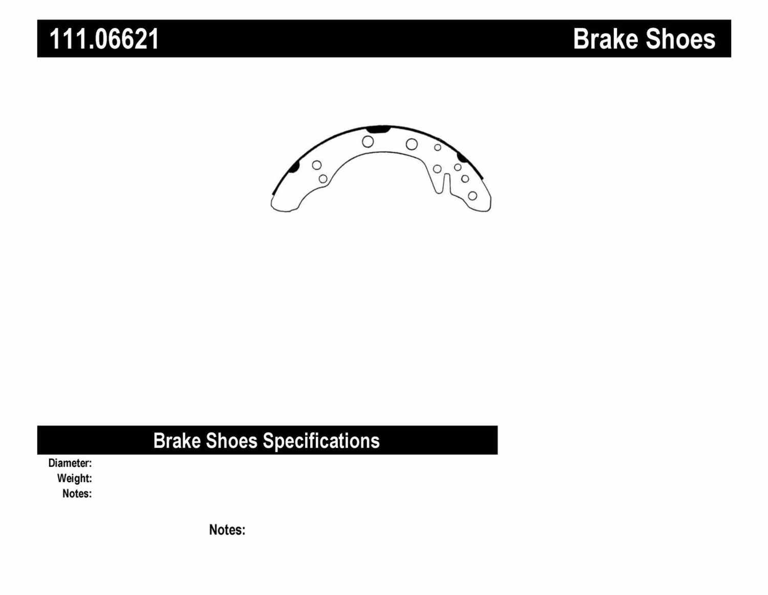CENTRIC PARTS - Premium Brake Shoes-Preferred - CEC 111.06621