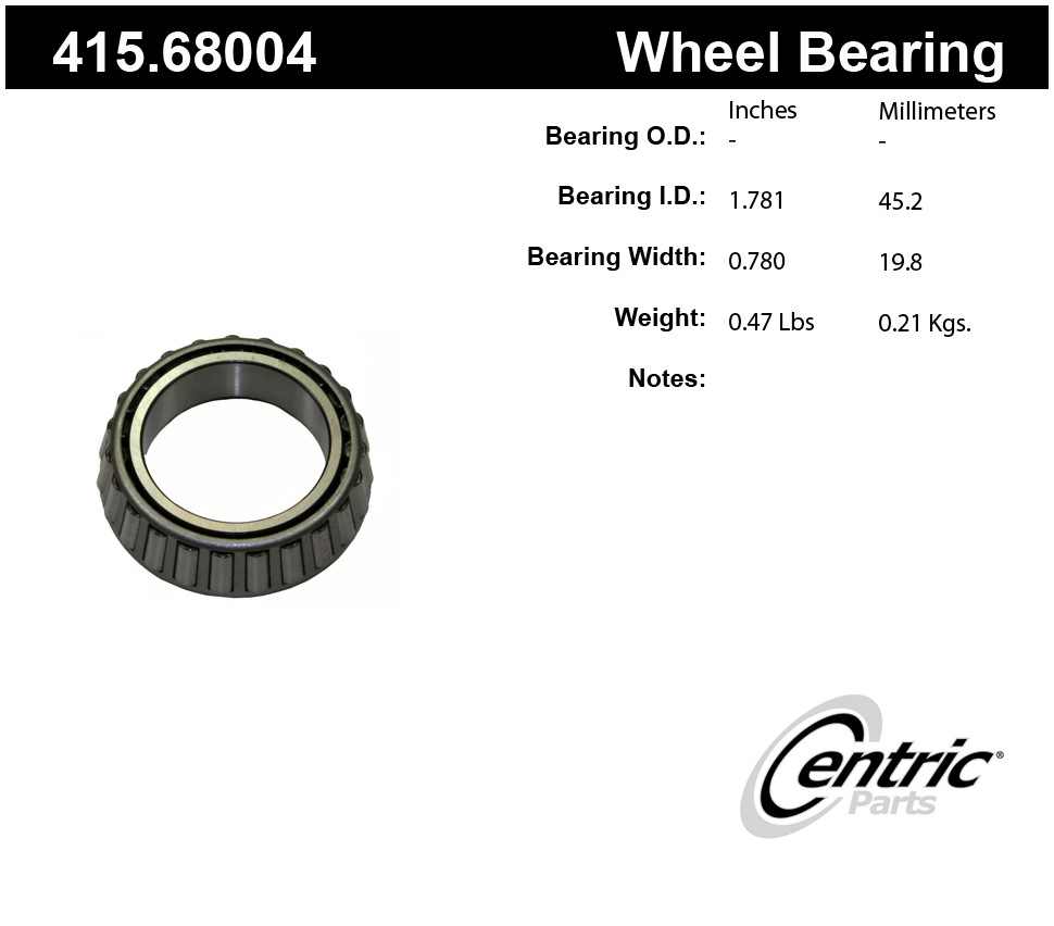 CENTRIC PARTS - Premium Bearing - CEC 415.68004