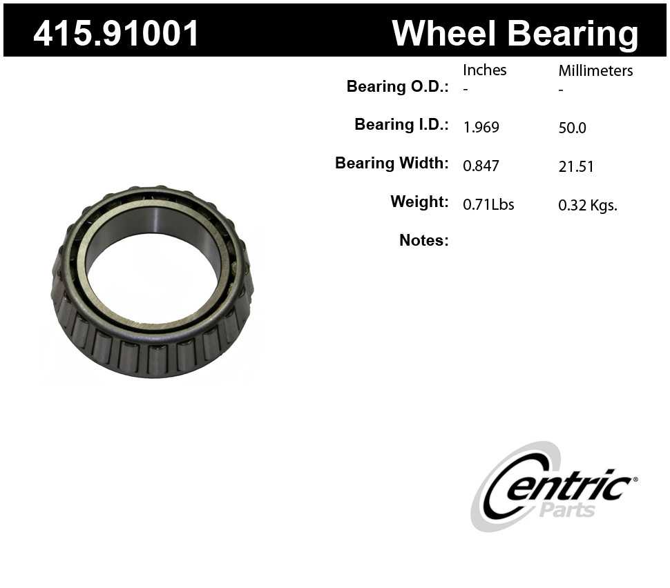 CENTRIC PARTS - Centric Premium Axle Shaft, Hub & Wheel Bearings - CEC 415.91001