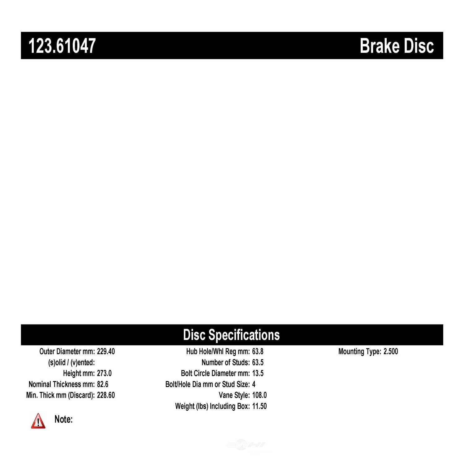 C-TEK BY CENTRIC - C-TEK Standard Brake Drum - CTK 123.61047