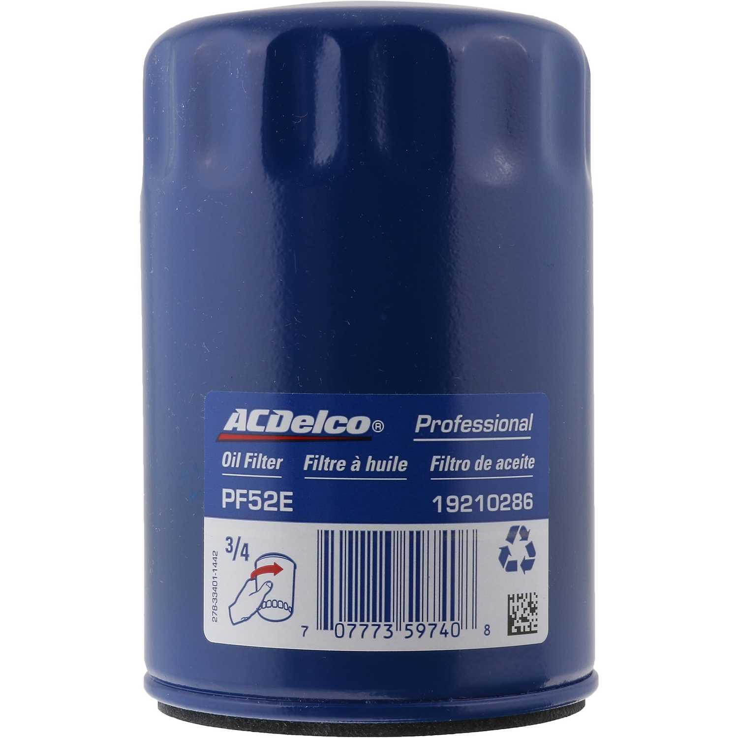 ACDELCO GOLD/PROFESSIONAL - Duraguard Engine Oil Filter - DCC PF52E