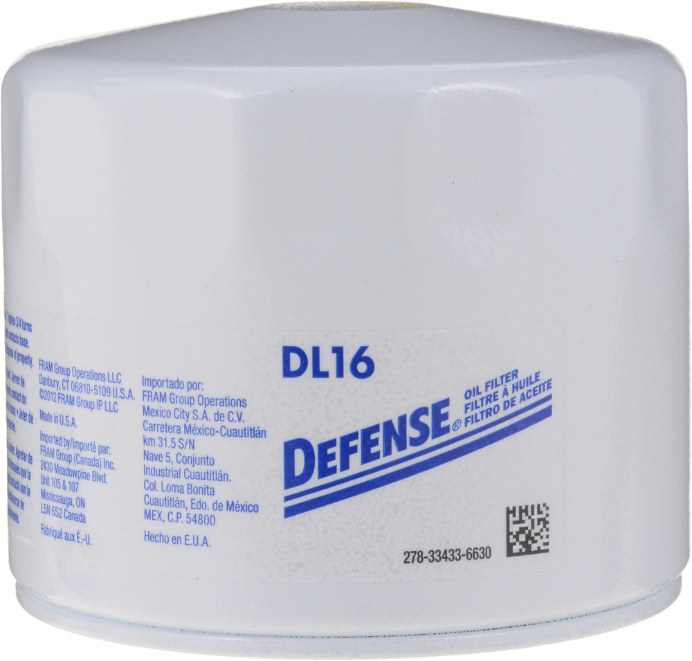 DEFENSE FILTERS (FRAM) - Engine Oil Filter - Part Number: DL16 -   