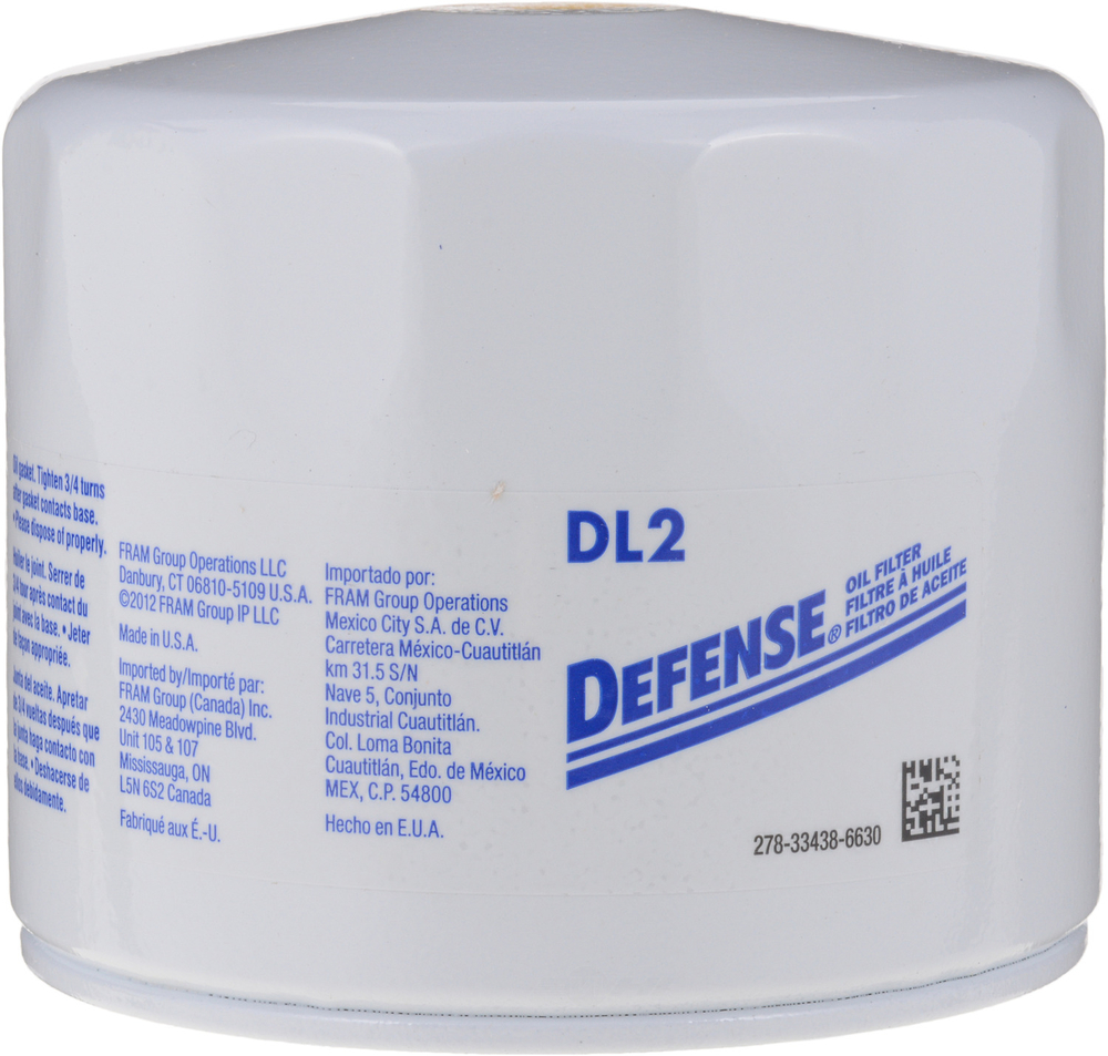 DEFENSE FILTERS (FRAM) - Engine Oil Filter - Part Number: DL2 -   