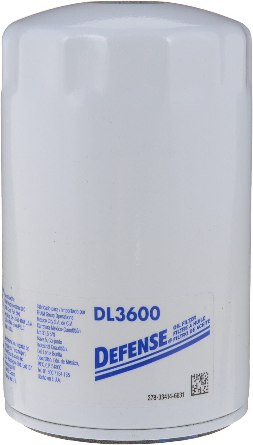DEFENSE FILTERS (FRAM) - Engine Oil Filter - DFN DL3600