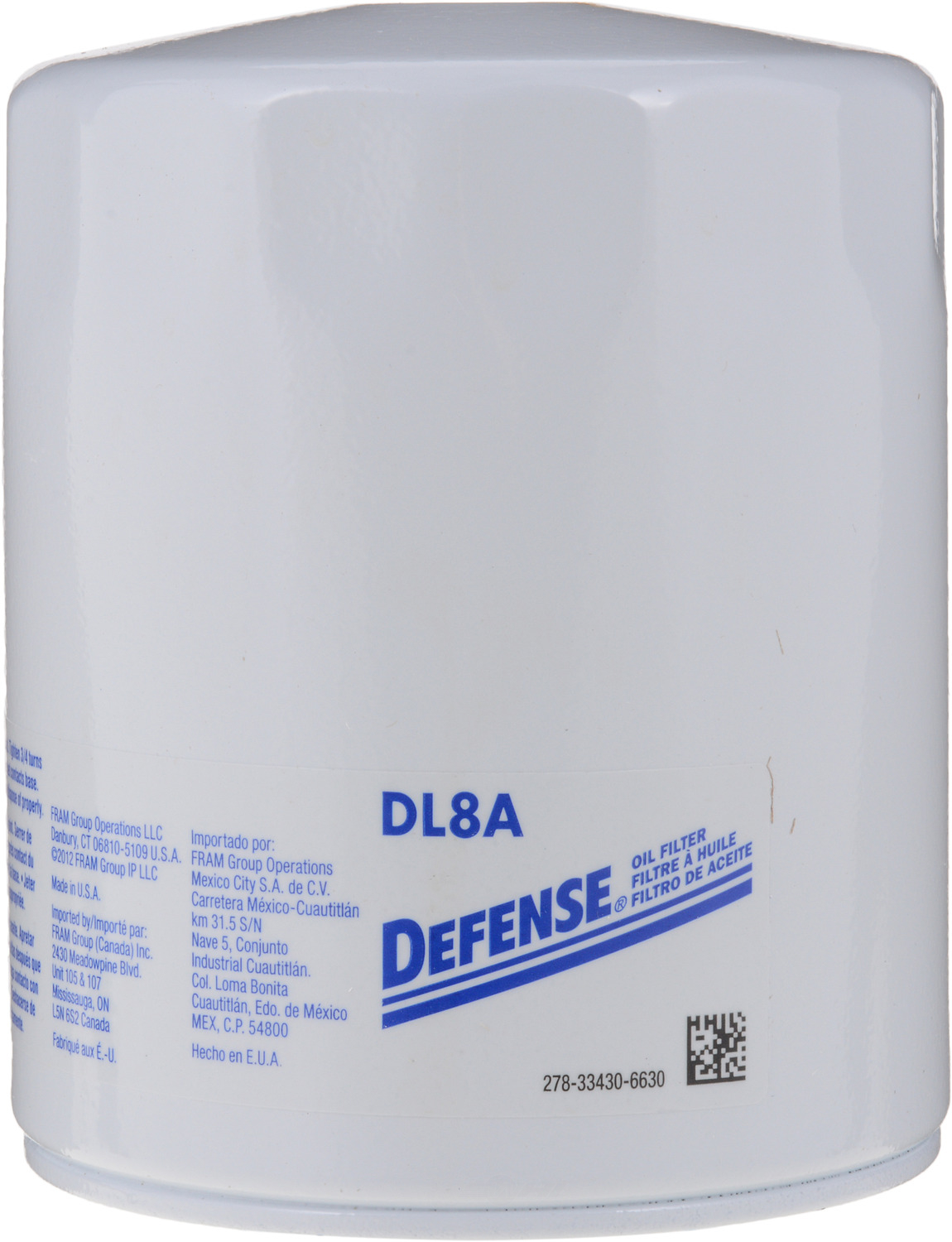 DEFENSE FILTERS (FRAM) - Engine Oil Filter - DFN DL8A