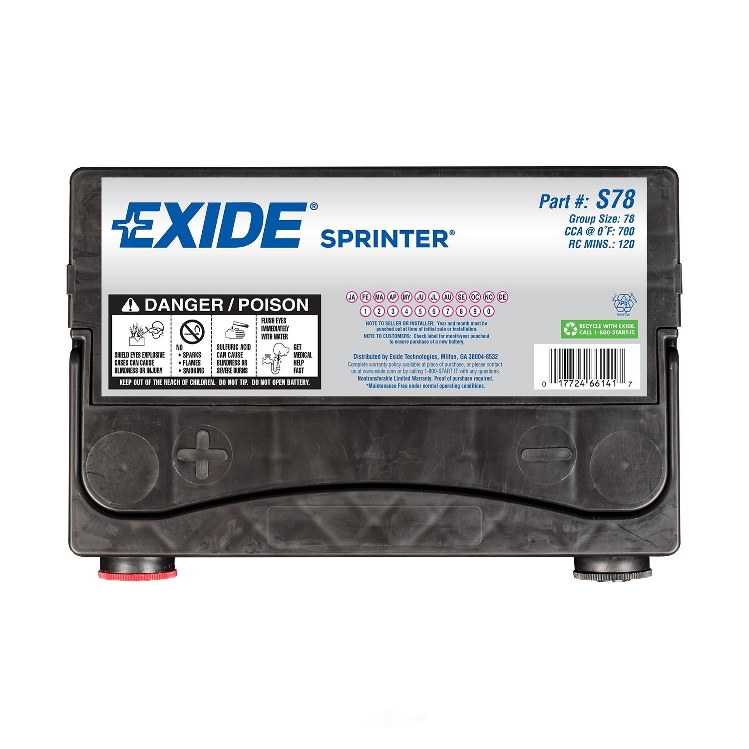EXIDE BATTERIES - Sprinter - CCA: 700 - EX1 S78