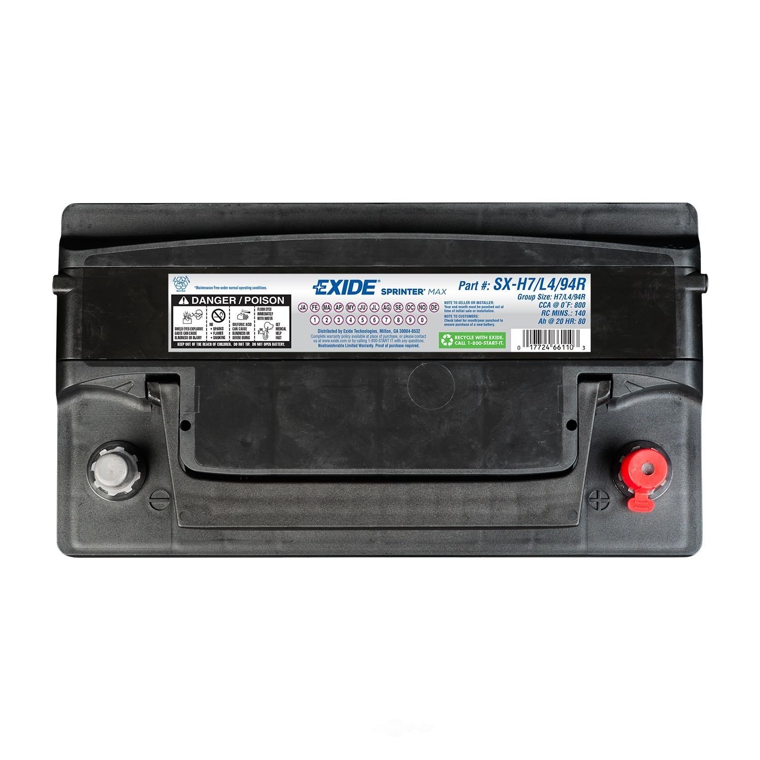SPRINTER MAX CCA 800 SXH7/L4/94R EXIDE BATTERIES