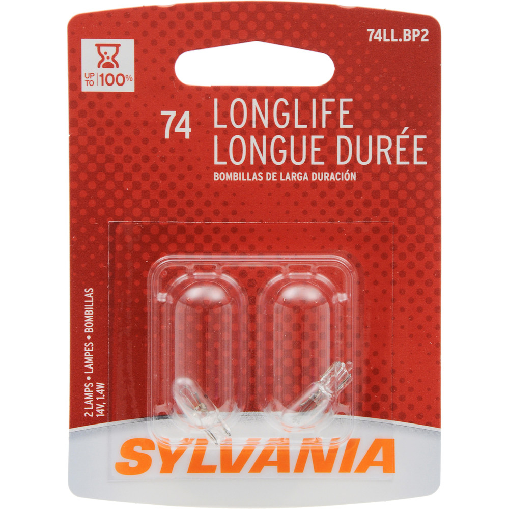 SYLVANIA RETAIL PACKS - Long Life Blister Pack Twin Courtesy Light Bulb - SYR 74LL.BP2