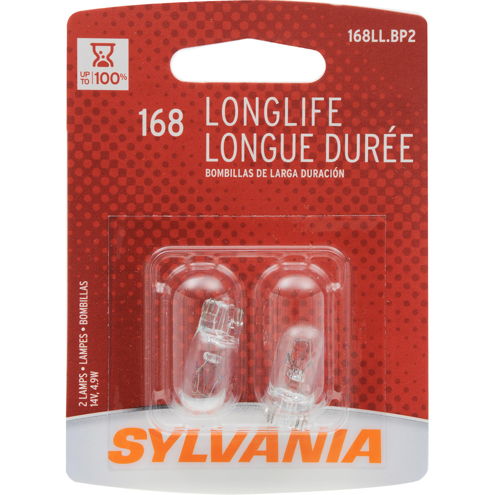 SYLVANIA RETAIL PACKS - Long Life Blister Pack Twin Courtesy Light Bulb - SYR 168LL.BP2