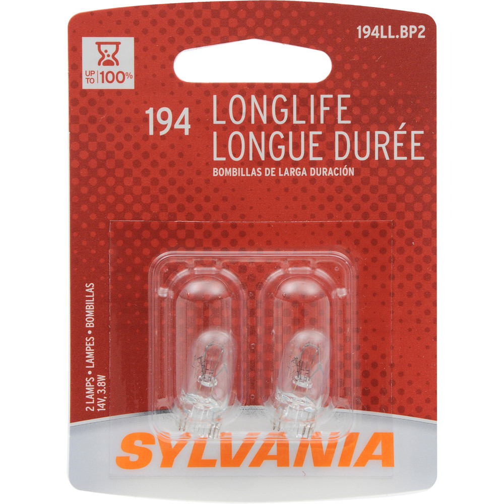 SYLVANIA RETAIL PACKS - Long Life Blister Pack Twin Glove Box Light Bulb - SYR 194LL.BP2