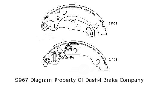 TSS DASH4 - TSS Parking Brake Shoe Set - TDF S967
